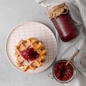High Protein Berry Jam Waffle