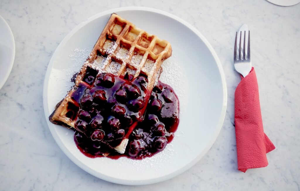 High Protein Berry Sauce Waffle