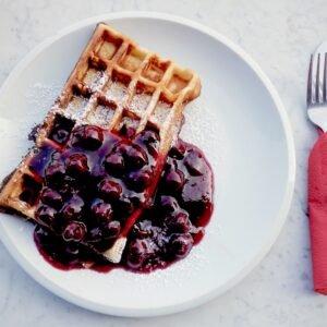 High Protein Berry Sauce Waffle