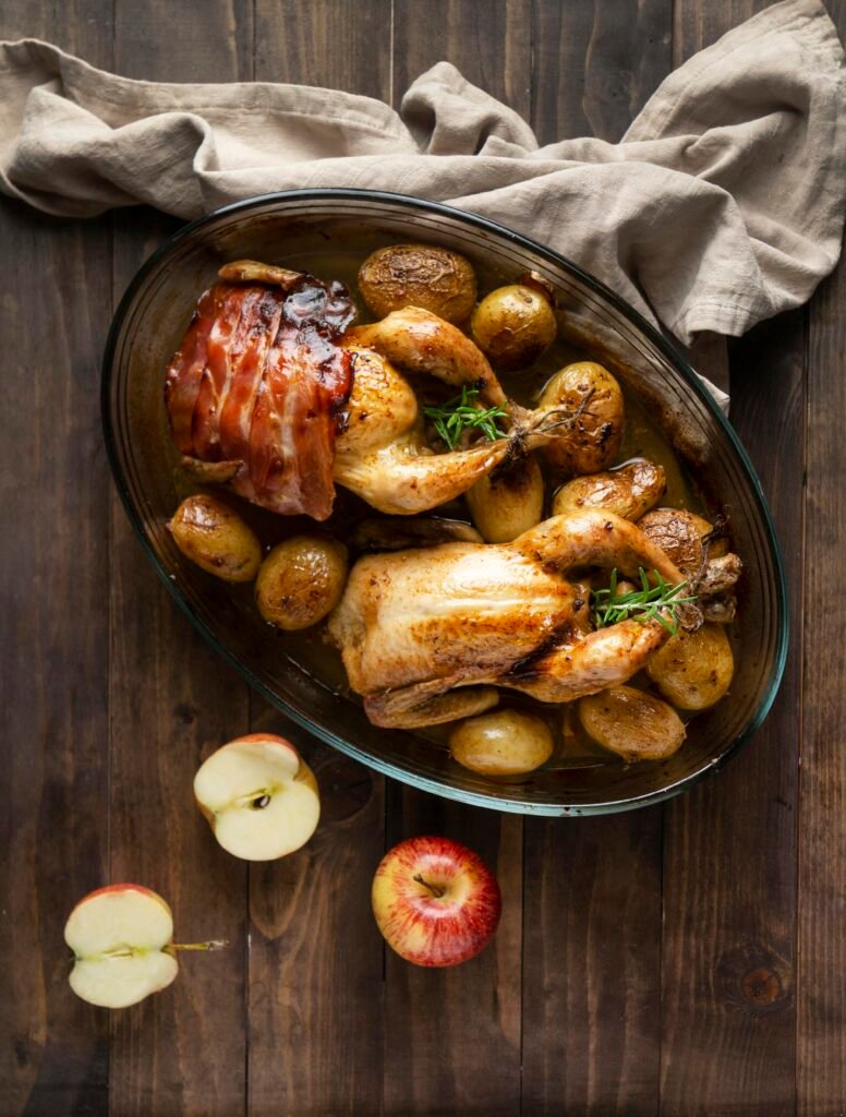 Apple Roast Chicken with Potatoes
